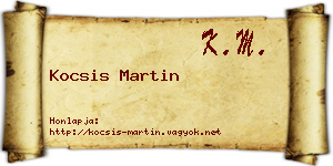Kocsis Martin névjegykártya